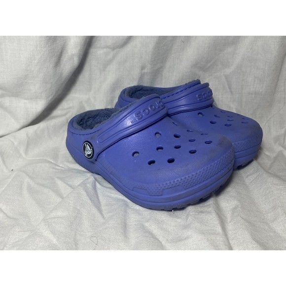 Baby Crocs Fur Line Purple Size 7C - Picture 3 of 5